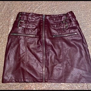 Stylish Faux Leather Mini Skirt